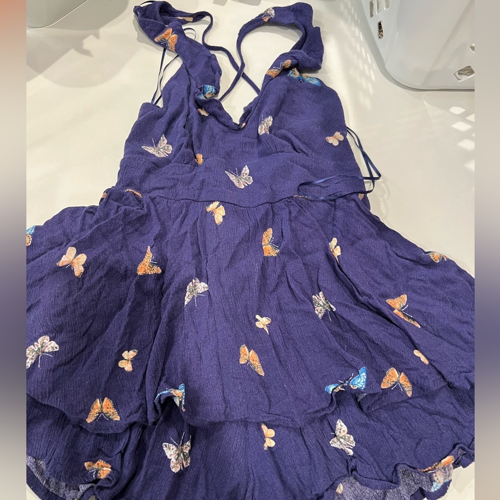 Urban outfitter, purple butterfly romper
